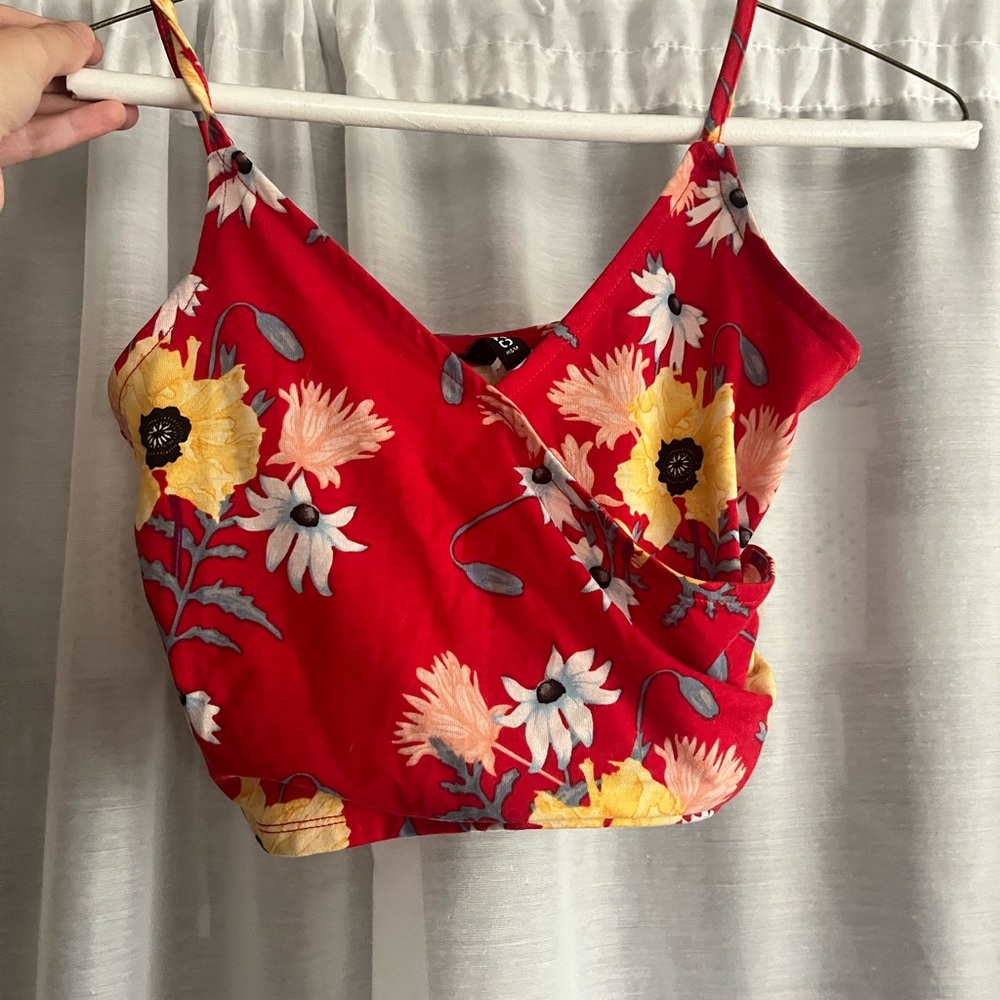 Floral Red Camisole Top